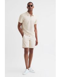 Reiss - Malin - Ecru Slim Fit Drawstring Shorts - Lyst