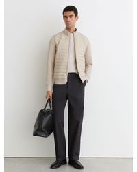 Reiss - Hybrid Quilt And Interlock Zip Jacket - Lyst