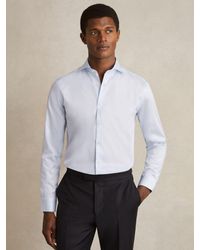 Reiss - Storm - Soft Blue Regular Fit Cotton-twill Two-fold Shirt, S - Lyst