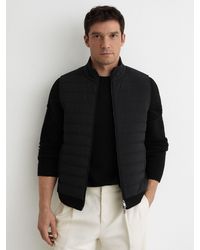 Reiss - Funnel-Neck Quilted Knit Gilet - Lyst