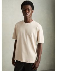 Reiss - Cotton Garment-Dyed Oversized T-Shirt - Lyst