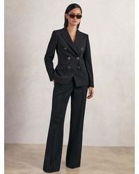 Reiss - Lia - Black Wool-blend Double-breasted Blazer, Us 2 - Lyst