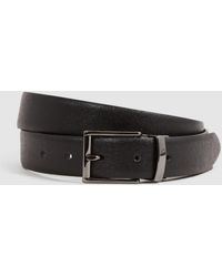 Reiss - Ricky - Black/brown Ricky Reversible Leather Belt, 28 - Lyst