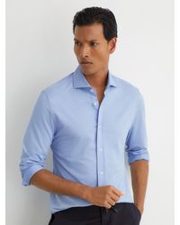 Reiss - R-Flex Cotton-Blend Stretch Jersey Shirt Slim-Fit - Lyst