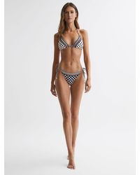 Reiss - Printed Halter Neck Triangle Bikini Top - Lyst