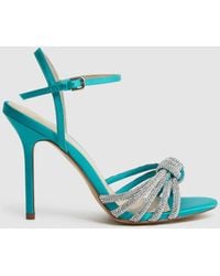 Reiss - Estel - Blue Embellished Heeled Sandals, Us 8.5 - Lyst