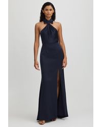 Halston heritage satin and organza tiered degradé gown hot sale