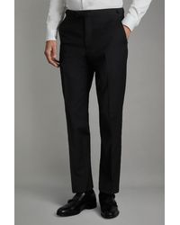 Reiss - Hope - Black Modern Fit Wool Blend Trousers, Uk 28 L - Lyst