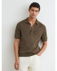 Reiss - Cotton Knit Concealed-Placket Polo - Lyst