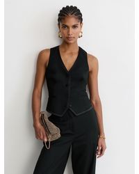 Reiss - Wool-Blend Tailored Tuxedo Waistcoat - Lyst