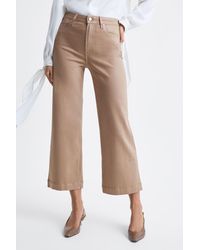 PAIGE - Anessa - High Rise Cropped Jeans, French Latte - Lyst