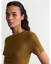 Reiss - Lyocell-Wool Ruched Crew-Neck T-Shirt - Lyst