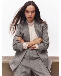 Reiss - Double-Breasted Textured Suit Blazer - Lyst