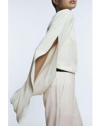ATELIER - Italian Fabric Drape Back Cape-style Top - Lyst