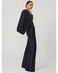 Reiss - Velvet Satin-Stripe Flared Trousers - Lyst