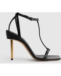 Reiss - Sophia - Black Atelier Italian Leather Strappy Heels, Uk 5 Eu 38 - Lyst