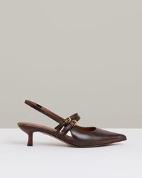 Reiss - Leather Slingback Buckle Court Shoes - Lyst