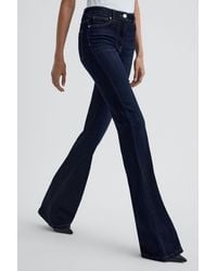 Reiss - Beau - Dark Indigo Petite High Rise Skinny Flared Jeans, 25r - Lyst