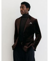 Reiss - Tailored Fit Velvet Single-Breasted Blazer - Lyst