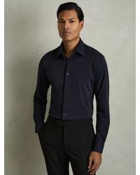Reiss - Voyager - Navy Regular Fit Button-through Travel Shirt, 3x-large - Lyst