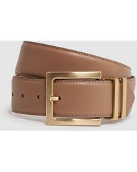 Reiss - Brompton - Camel/taupe Leather Belt, S - Lyst