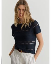 Reiss - Linen Textured-Knit Top - Lyst