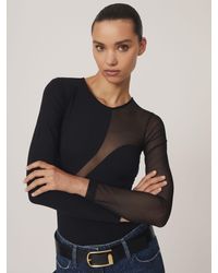 Reiss - Mesh Panel Bodysuit - Lyst