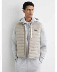 Reiss - Alpine - Light Stone Quilted Zip-through Gilet, M - Lyst