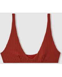 Calvin Klein - Calvin Dark Magma Red Underwear Ribbed Bikini Top - Lyst