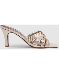 Reiss - Harriet - Gold Leather Knot Detail Mules, Uk 8 Eu 41 - Lyst