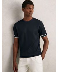 Reiss - Textured Crew-Neck Tipped T-Shirt - Lyst