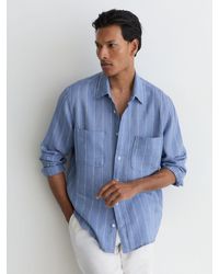 Reiss - Linen Striped Regular-Fit Shirt - Lyst