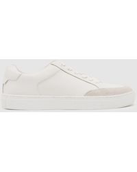Reiss - Bonded-Leather Low-Top Trainers - Lyst