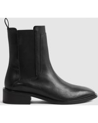 Reiss - Willow - Black Leather Chelsea Boots - Lyst