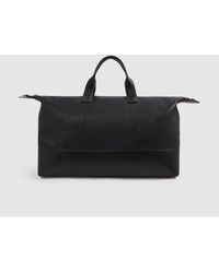 Reiss - Carter - Black Leather Travel Bag, One - Lyst