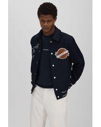 Les Deux - Les Wool Blend Varsity Jacket - Lyst