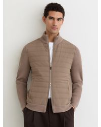 Reiss - Townsend - Taupe Brown Cardigan, Xs - Lyst