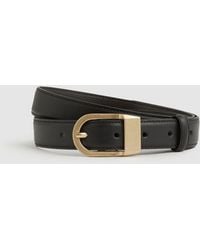 Reiss - Leather Curved-Buckle Belt - Lyst