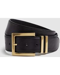 Reiss - Brompton - Black Leather Belt, L - Lyst