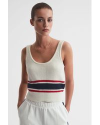Reiss - Panama The Upside Scoop Neck Vest - White Cotton Knitted - Lyst