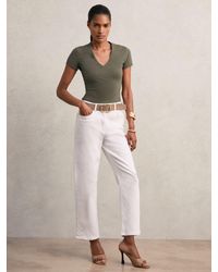Reiss - Stretch Cotton V-Neck T-Shirt - Lyst