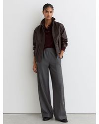 Reiss - Petite Mélange Side-Stripe Wide-Leg Trousers - Lyst