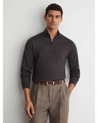 Reiss - Merino Wool Half-Zip Jumper - Lyst