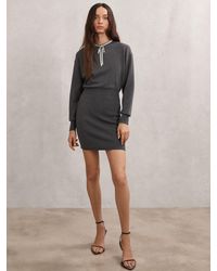 Reiss - Wool Crystal-Bow Knit Mini Dress - Lyst