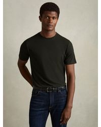 Reiss - Bless - Oxidised Green Cotton Crew Neck T-shirt, Small - Lyst