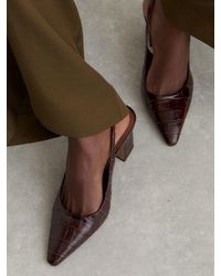 Reiss - Leather Slingback Court Shoes - Lyst