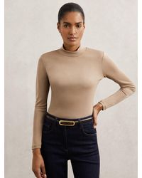 Reiss - Lyocell-Blend Funnel-Neck Top - Lyst