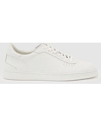 Reiss - Leather Perforated-Detail Trainers - Lyst