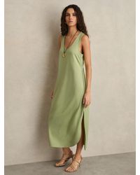 Reiss - Peyton - Green Jersey Knit Maxi Dress, Us 0 - Lyst