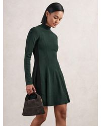 Reiss - Knitted Contrast Panel Skater Dress - Lyst